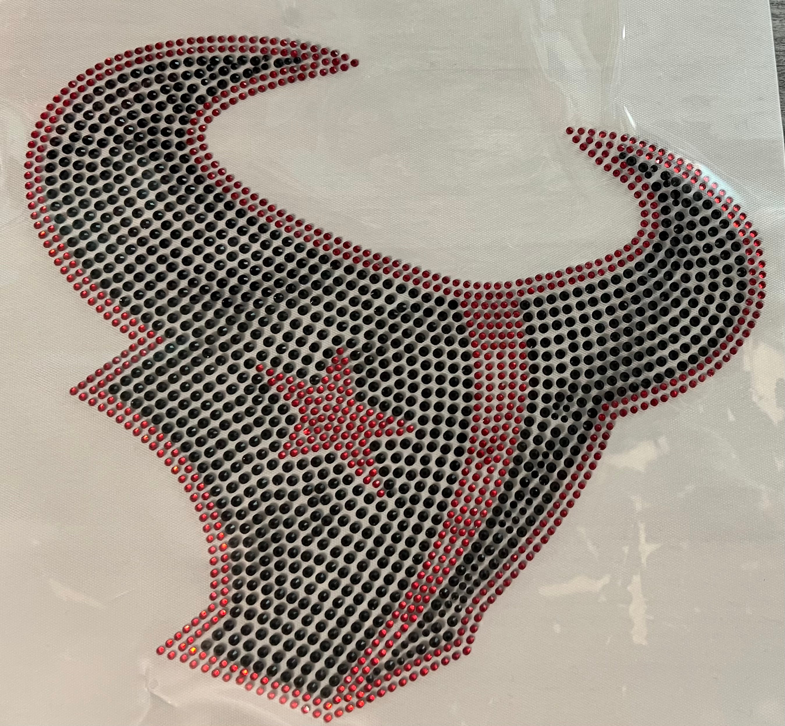 Football inspired rhinestone transfer