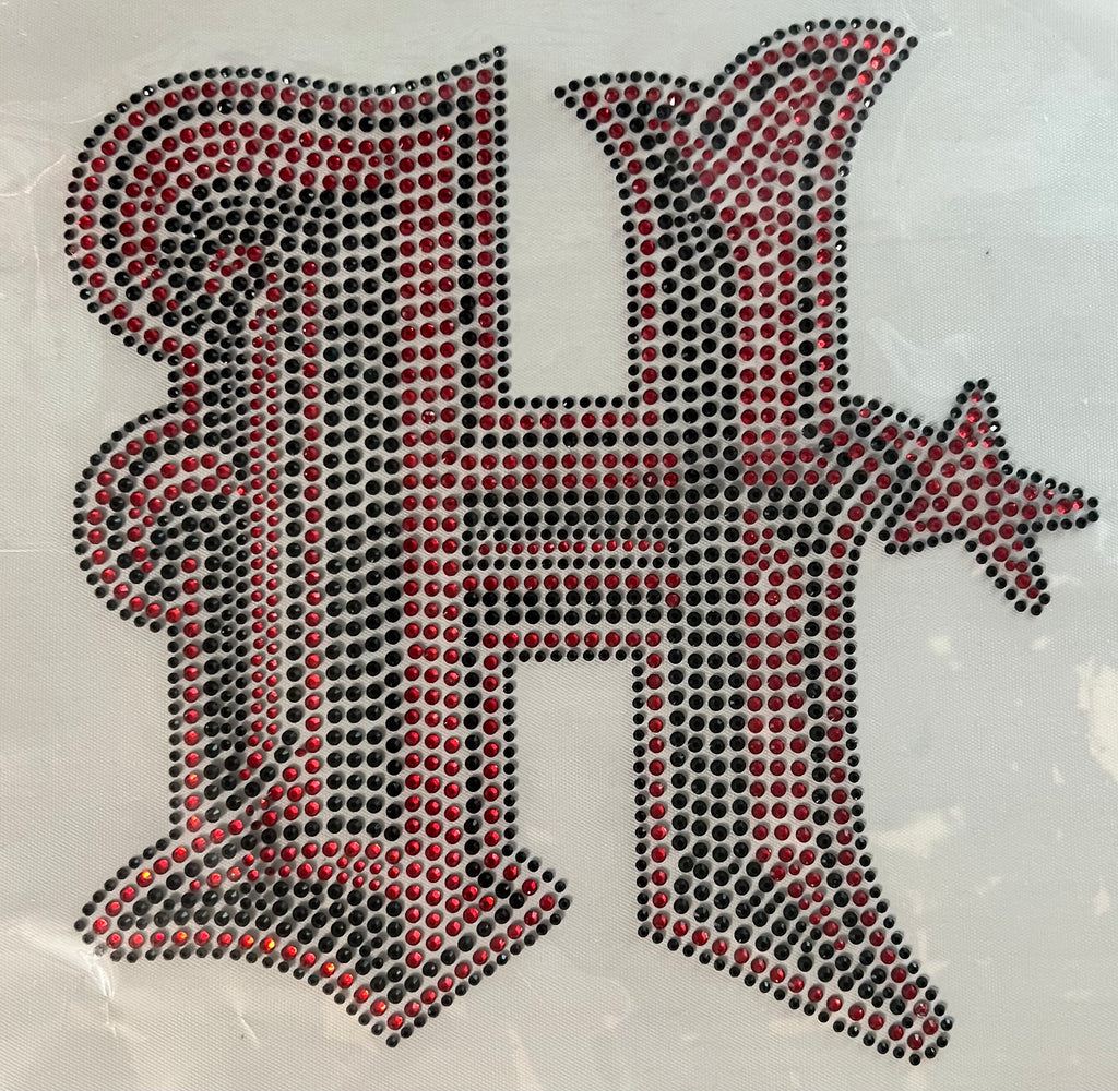 New H rhinestone transfer