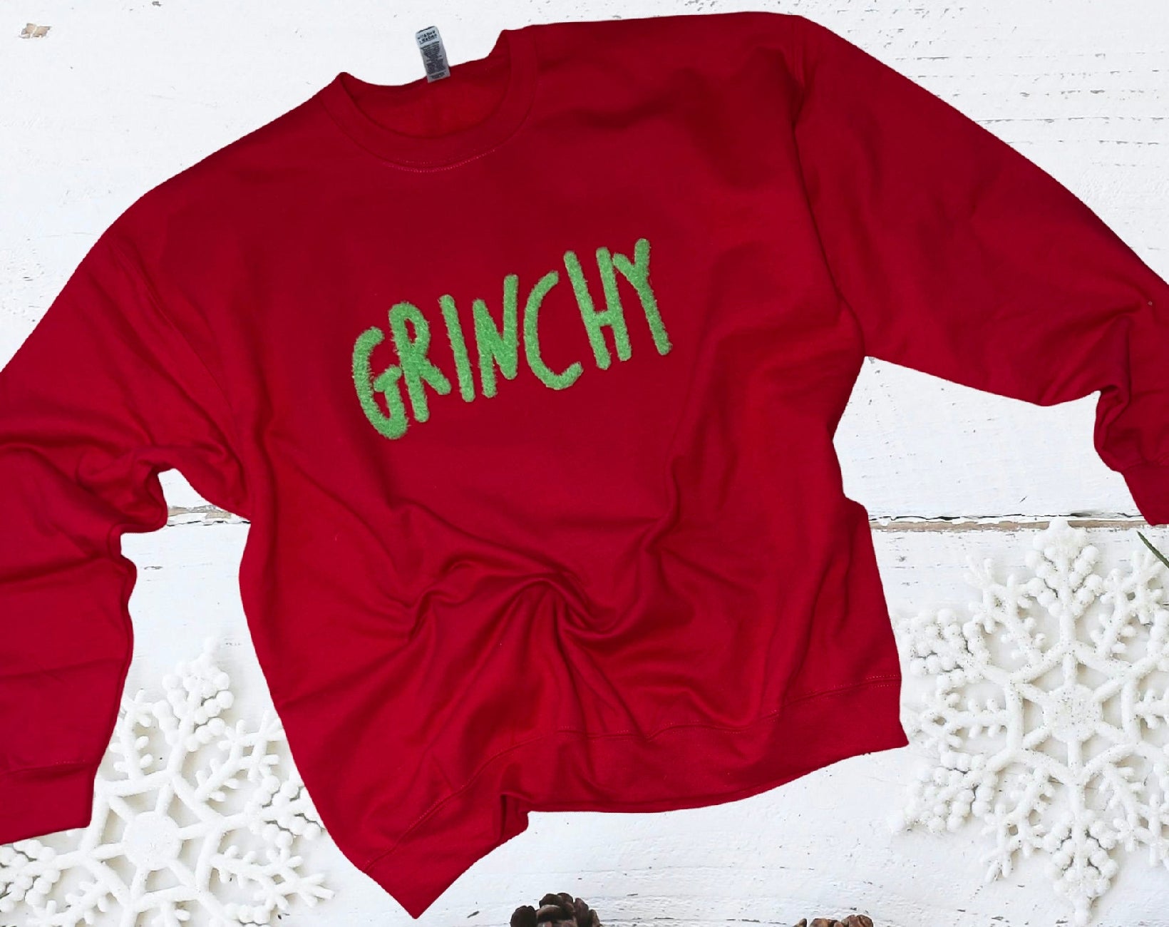 Grinchy crewneck red