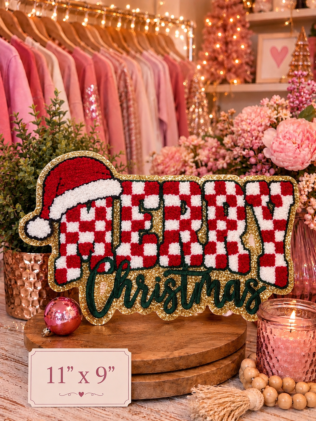 Merry Christmas chenille patch
