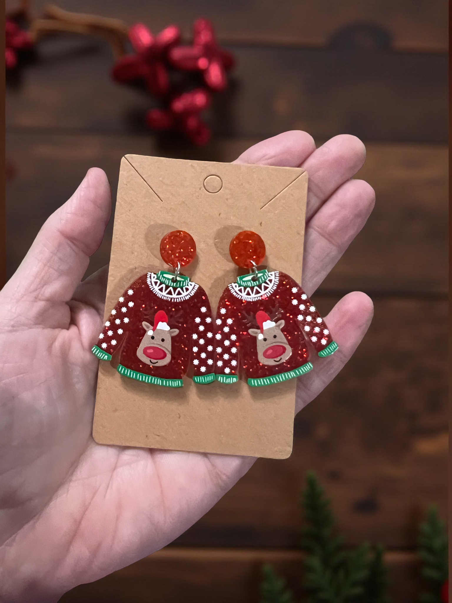 Ugly sweater earrings