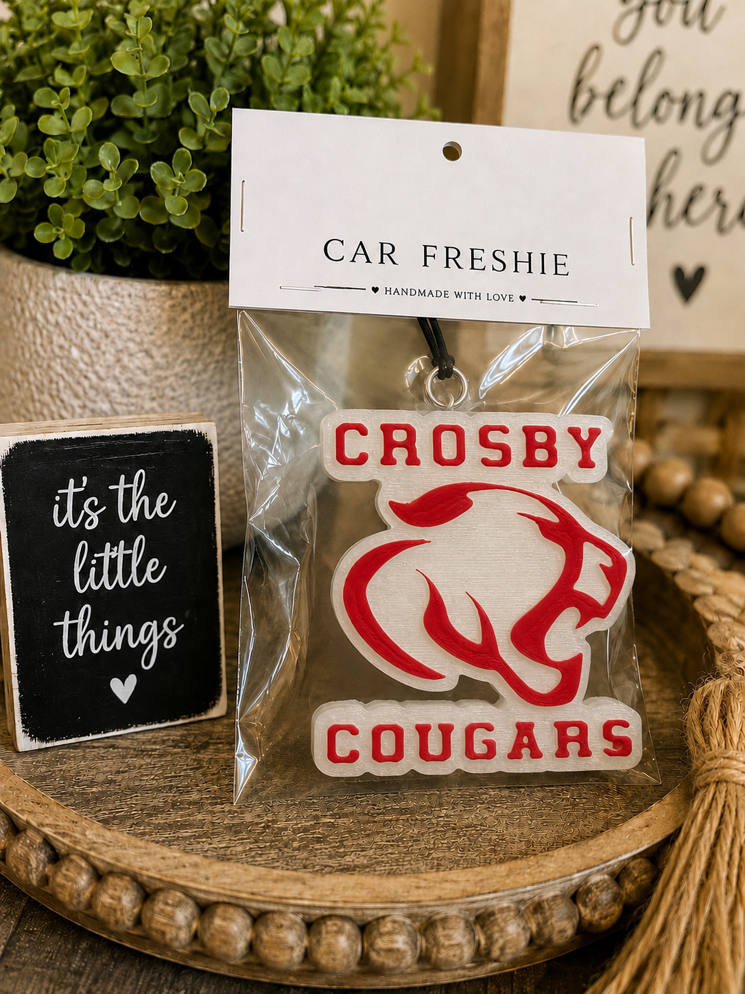 Crosby Cougars car freshie