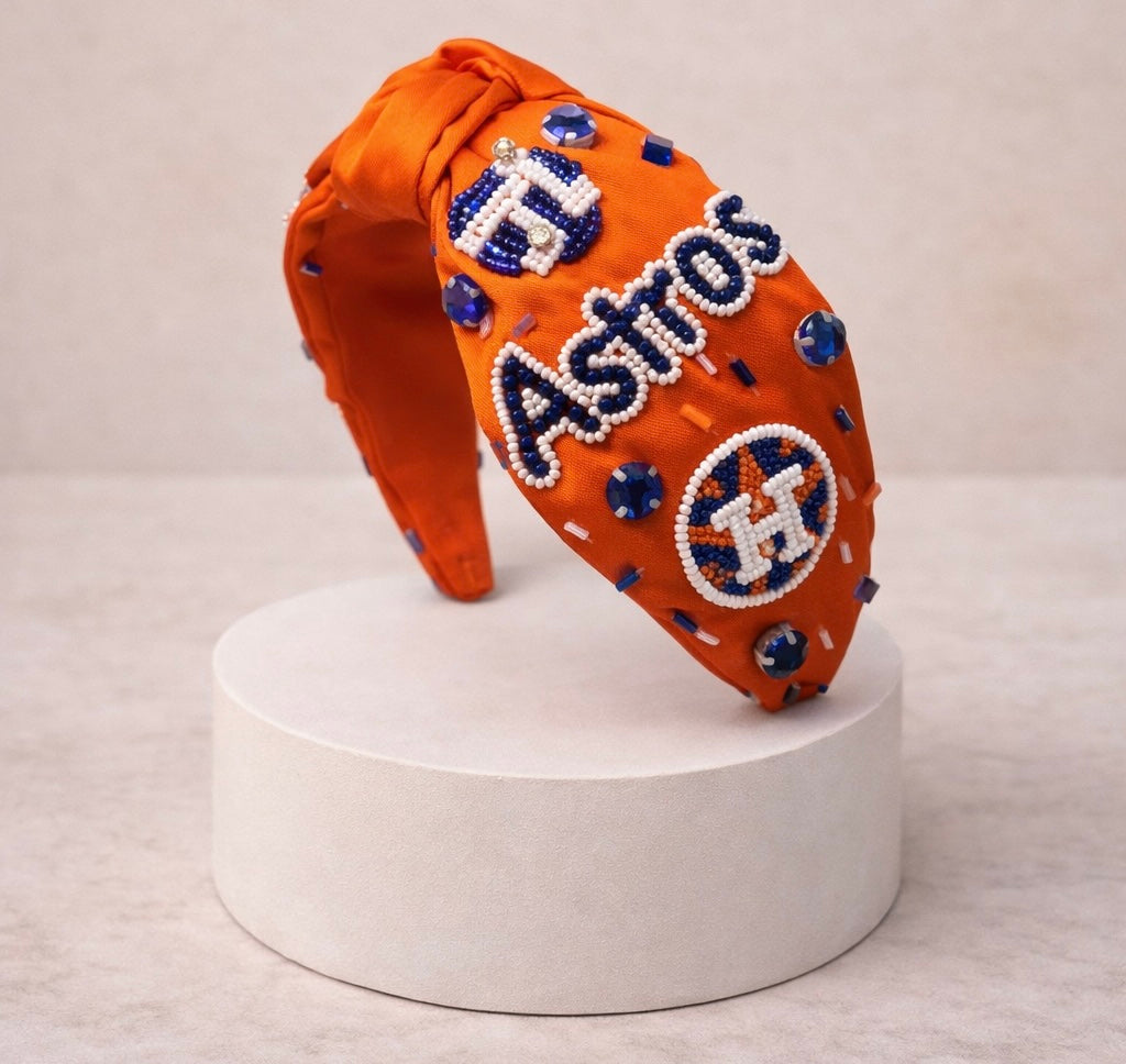 Beaded orange headband