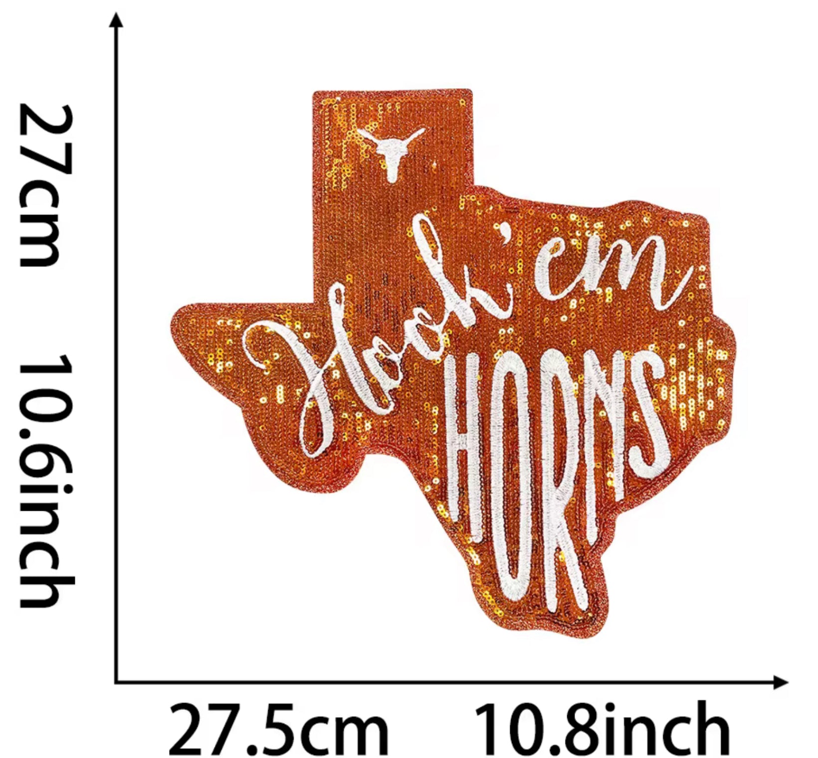 Hook’em sequin patch