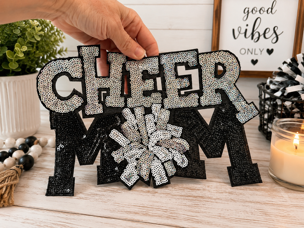 Cheer mom sequin patch