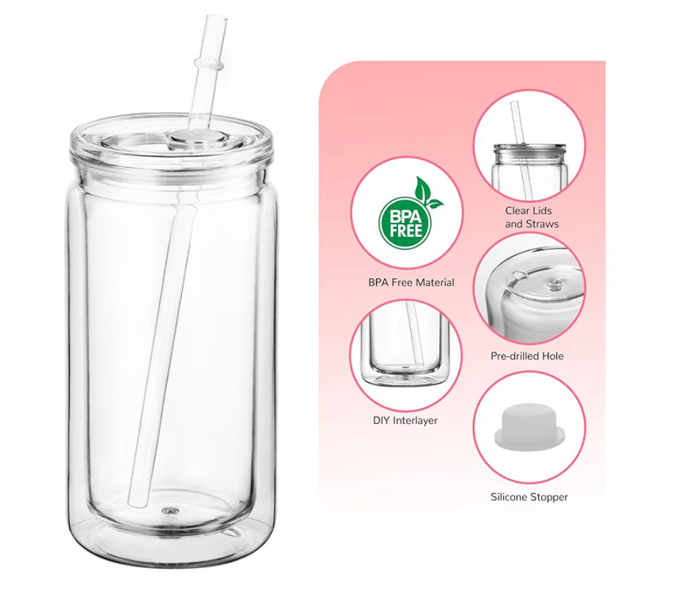 16 oz acrylic snow globe can