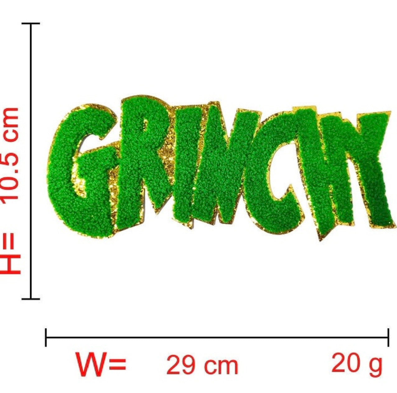 Grinchy chenille patch