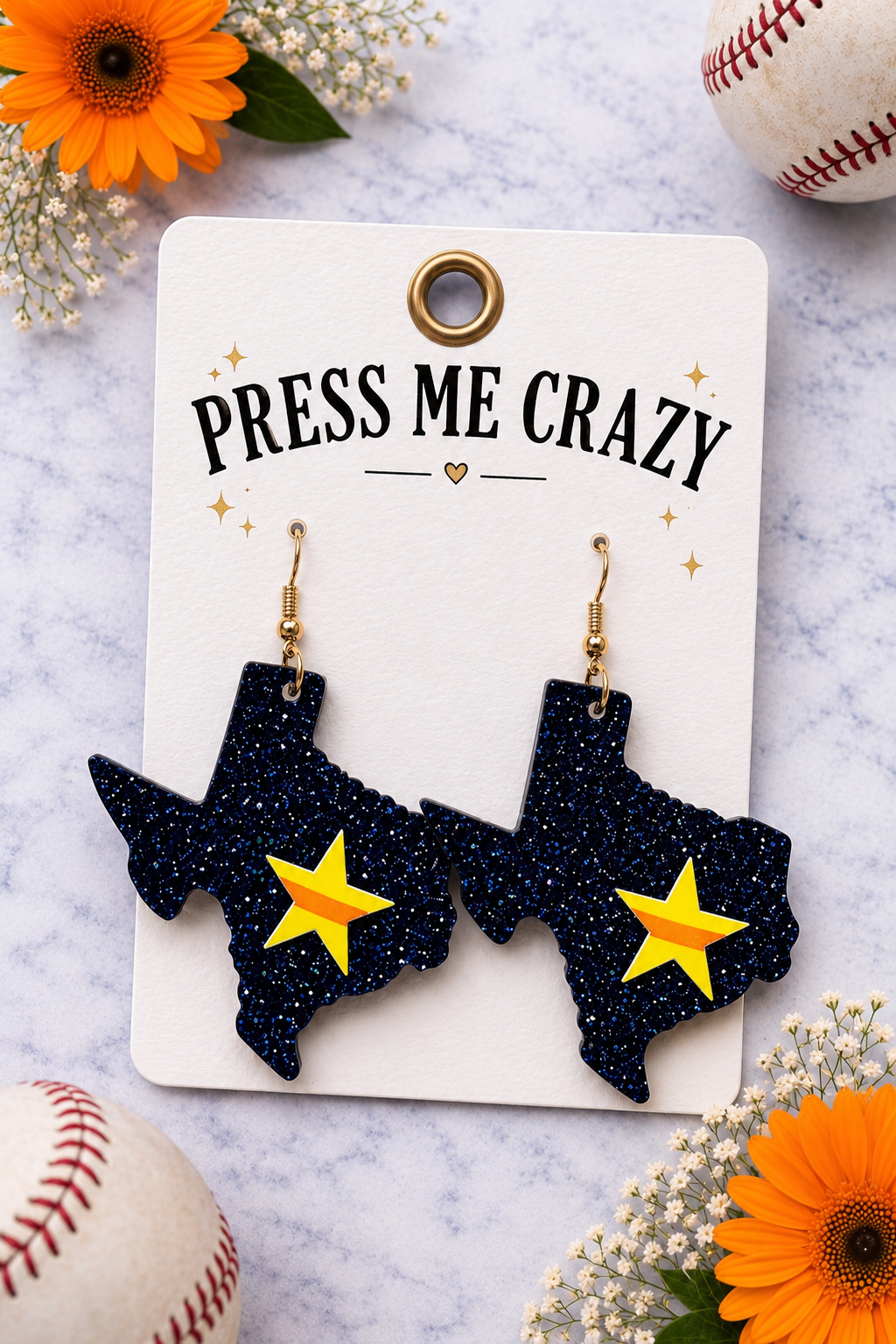 Baseball themed earrings