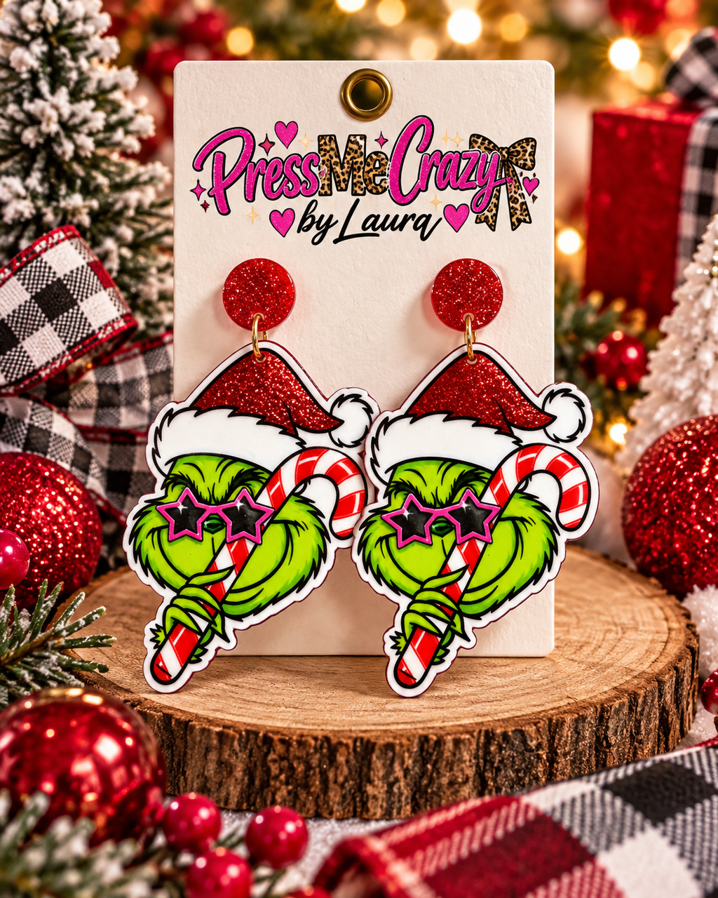 Candy cane earrings