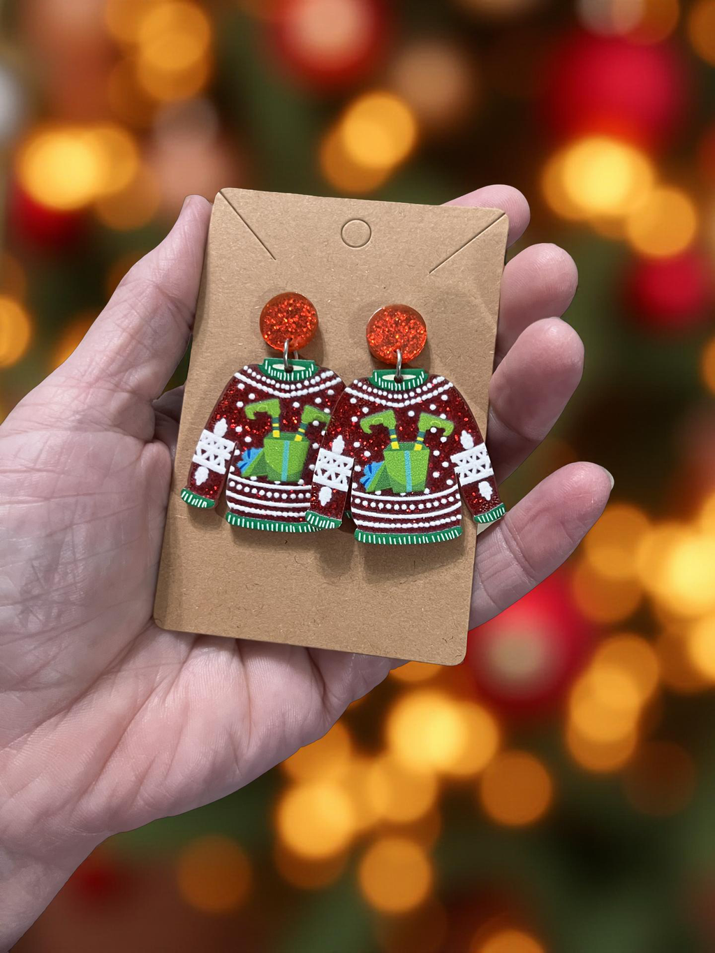 Ugly sweater earrings