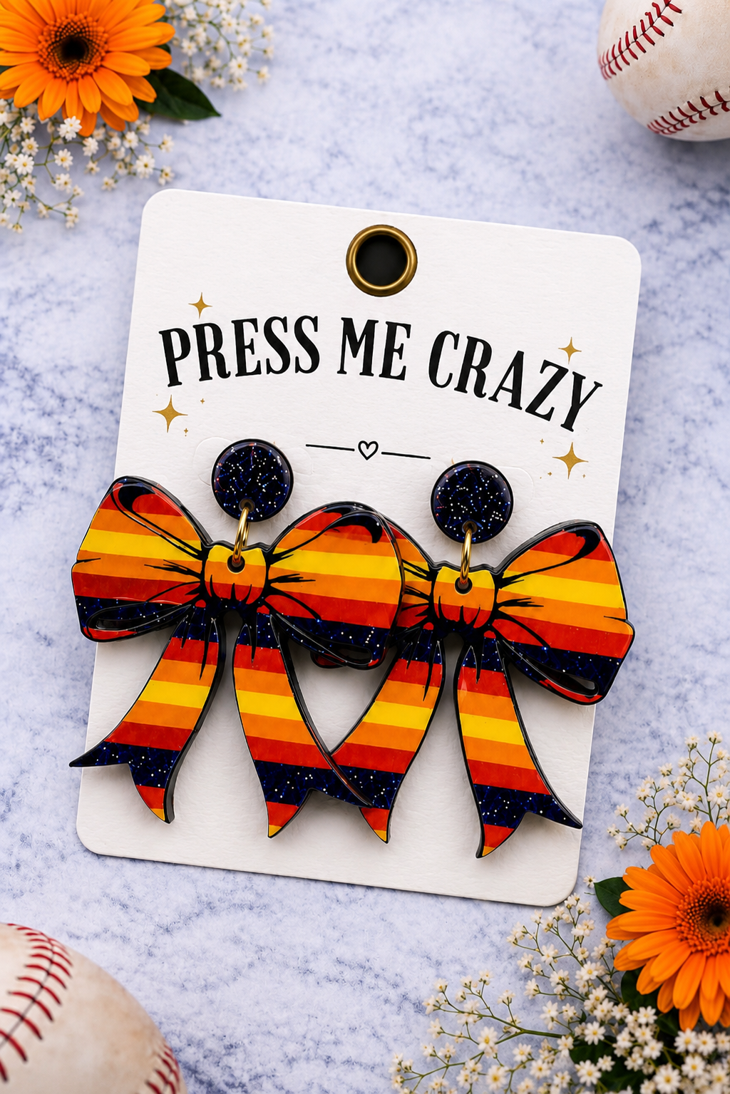 Baseball themed earrings