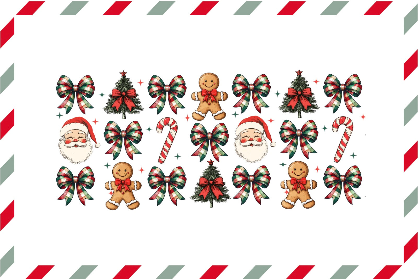 Santa, gingerbread’s and candy canes