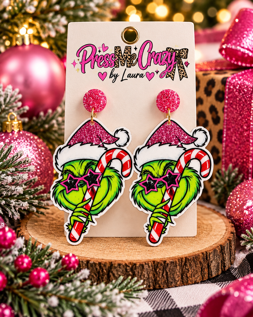 Candy cane earrings