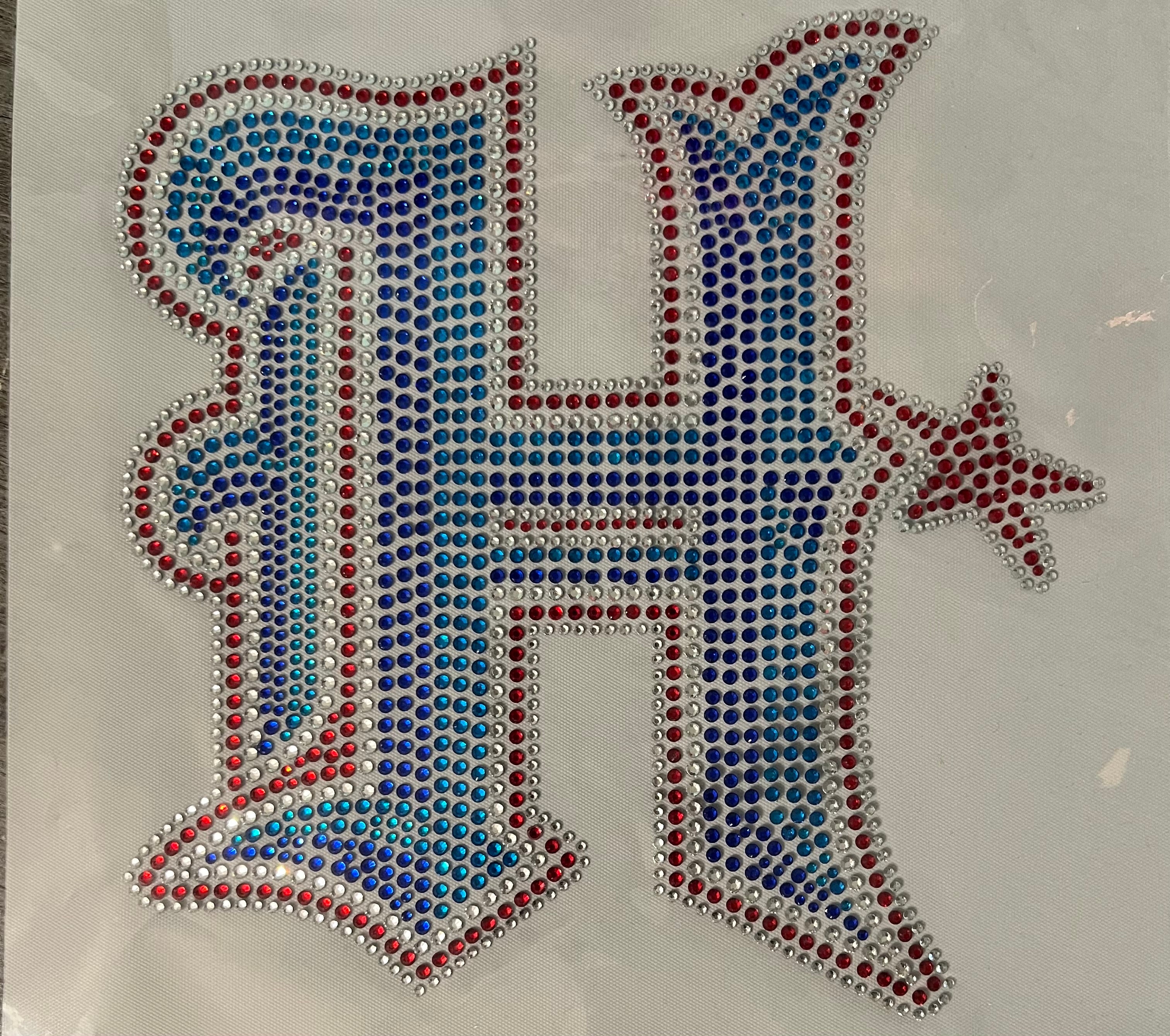 New H rhinestone transfer