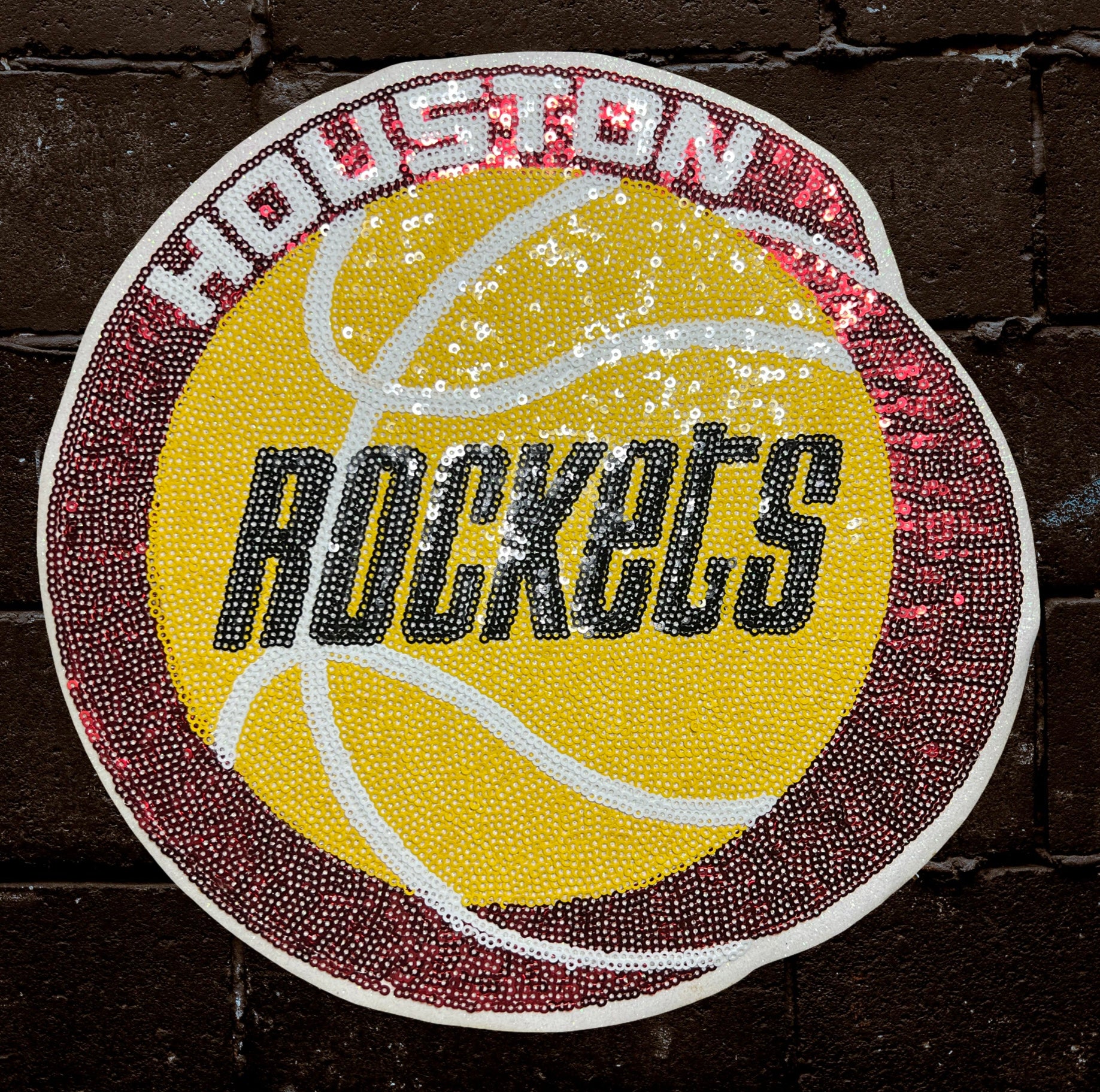 Basketball inspired sequin patch
