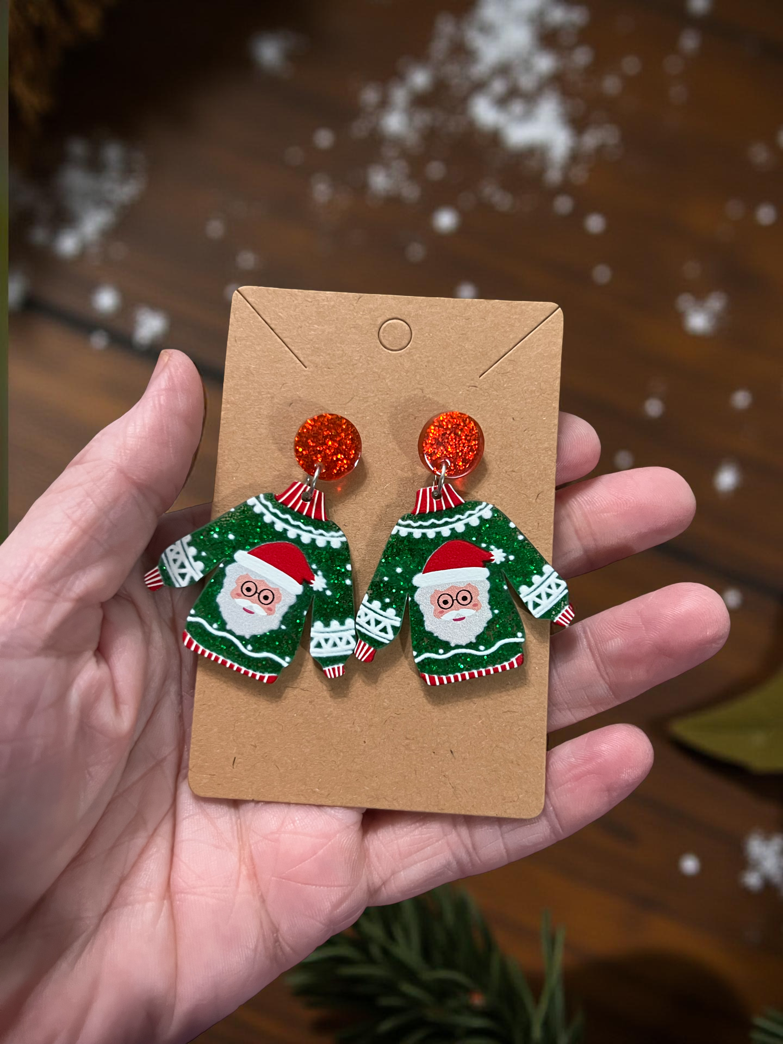 Ugly sweater earrings