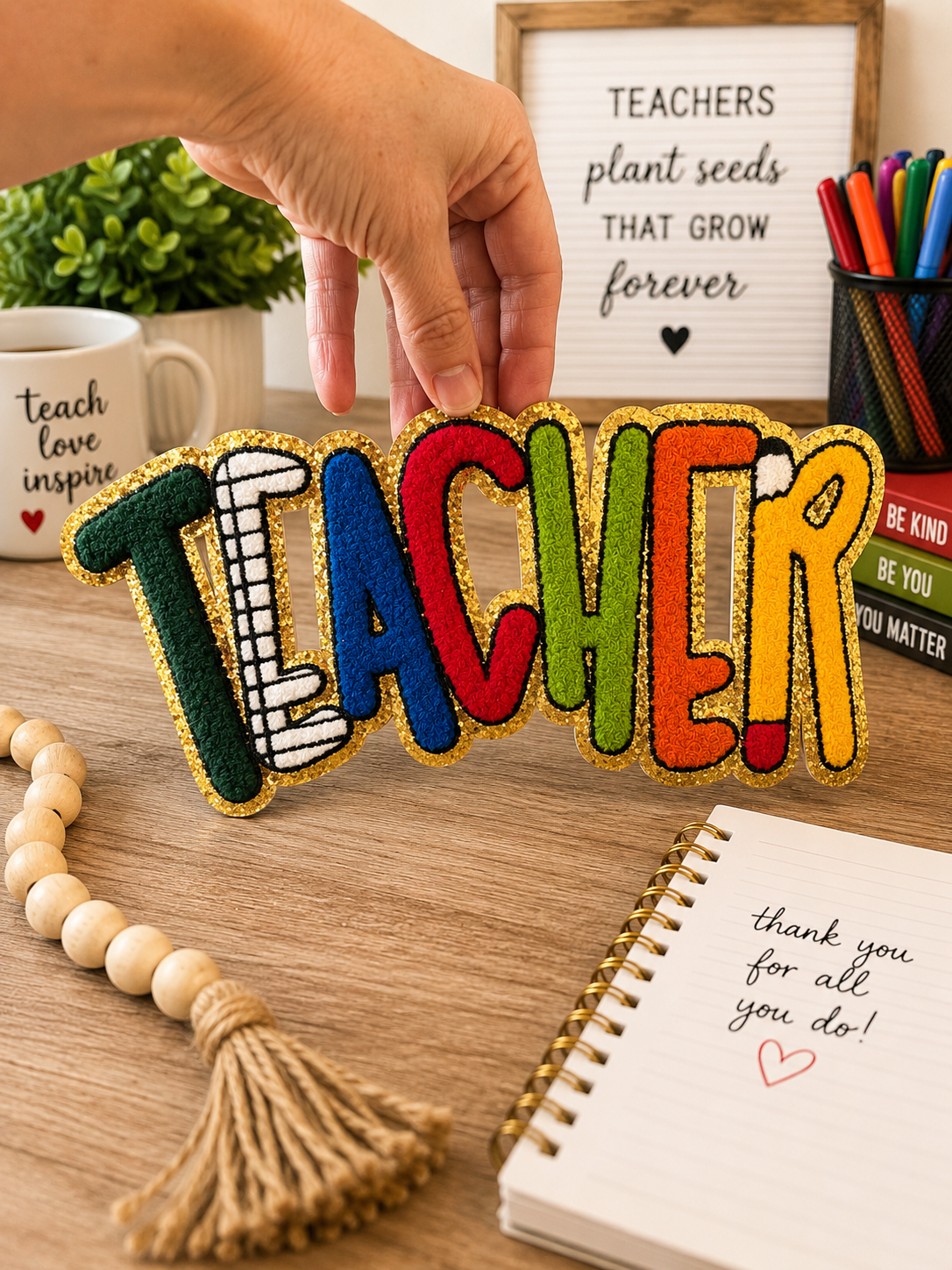 Teacher chenille patch
