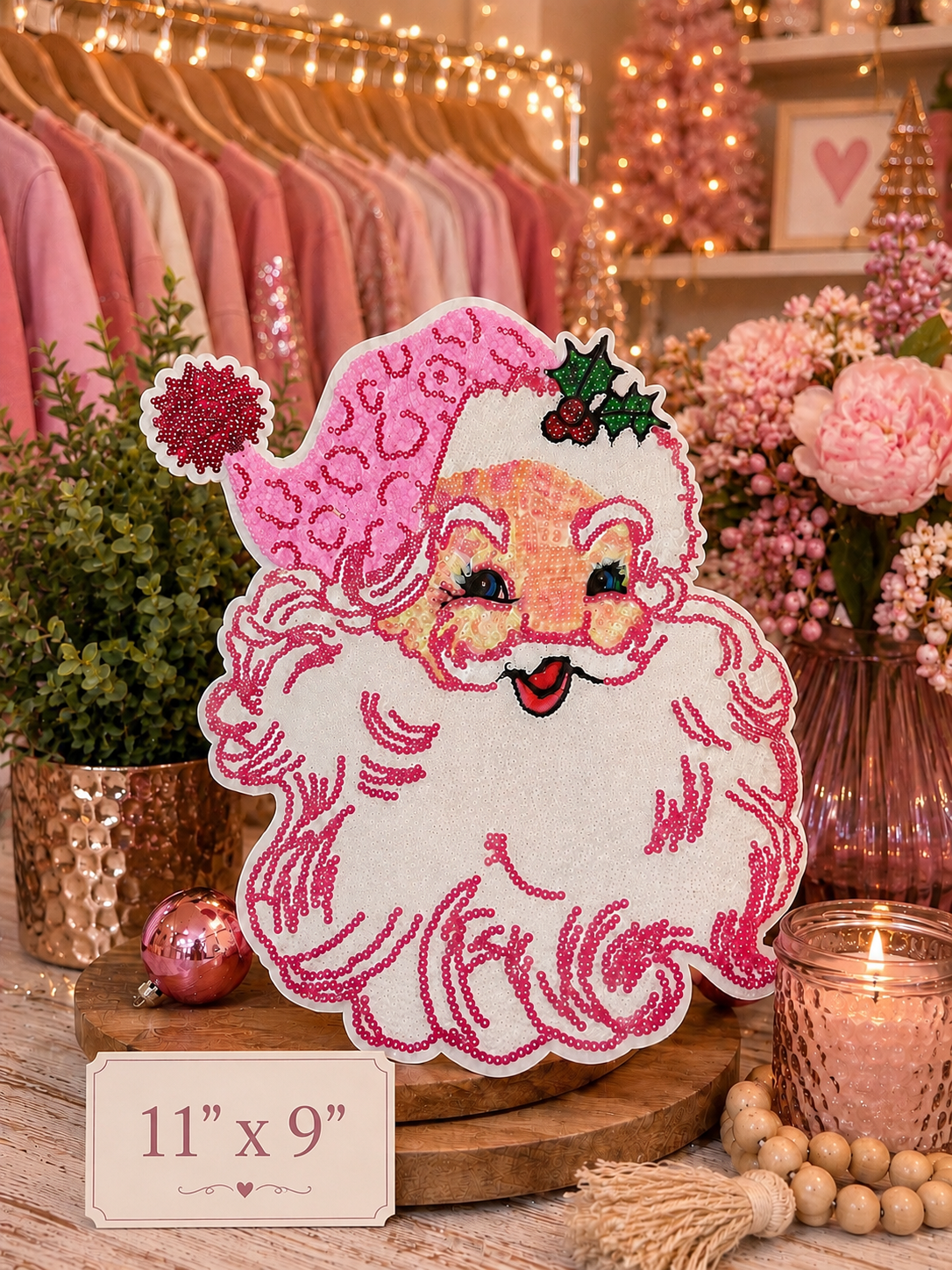 Pink leopard Santa