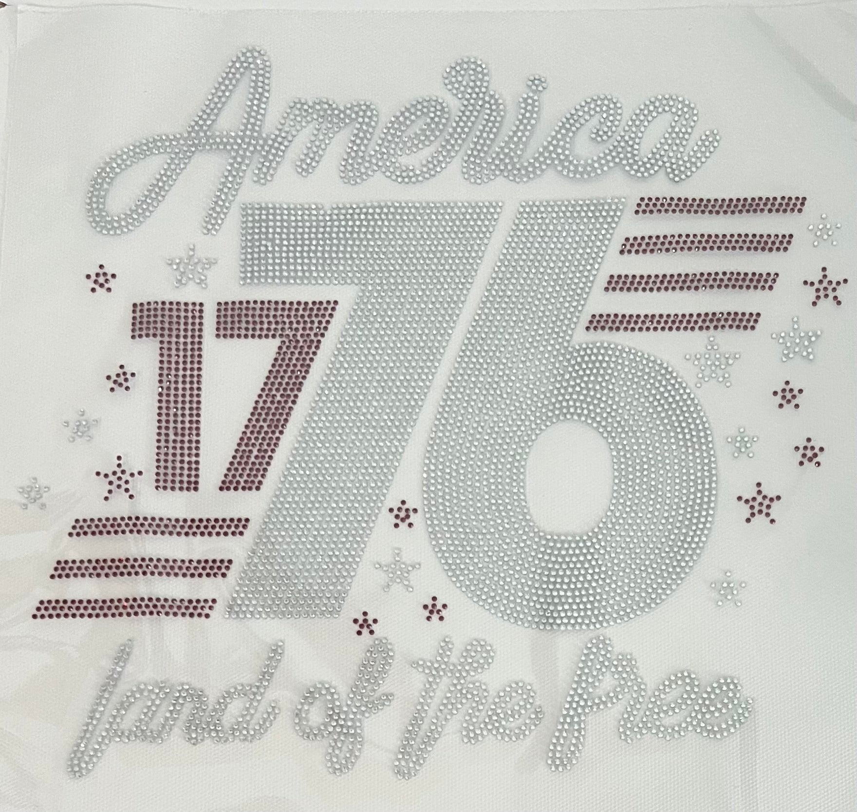1776 rhinestone transfer