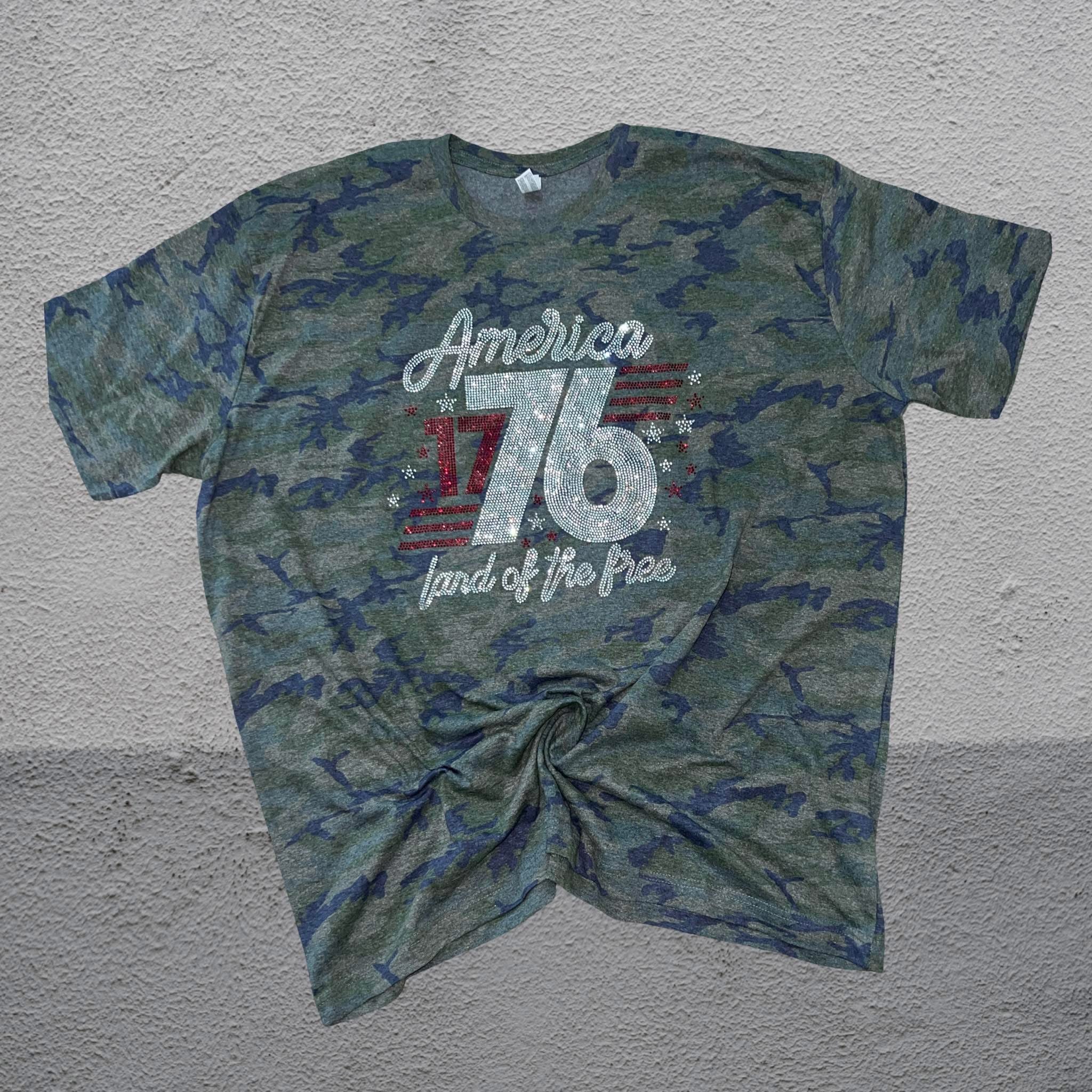 Camo 1776 Rhinestone tee