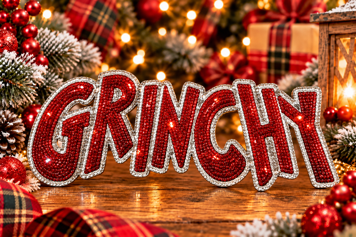 Grinchy sequin patch