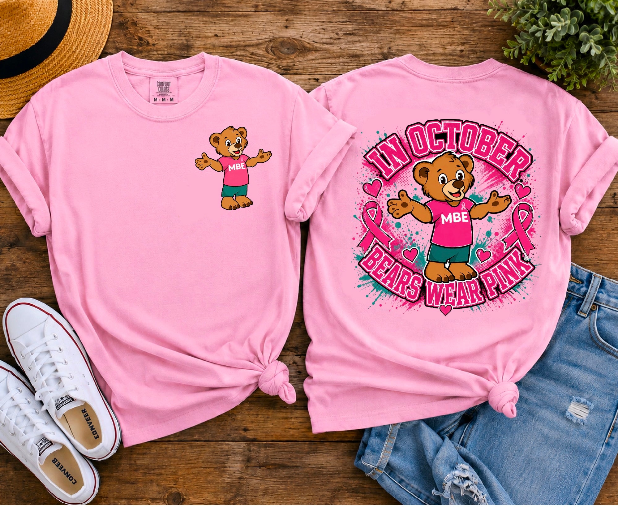Bears wear pink