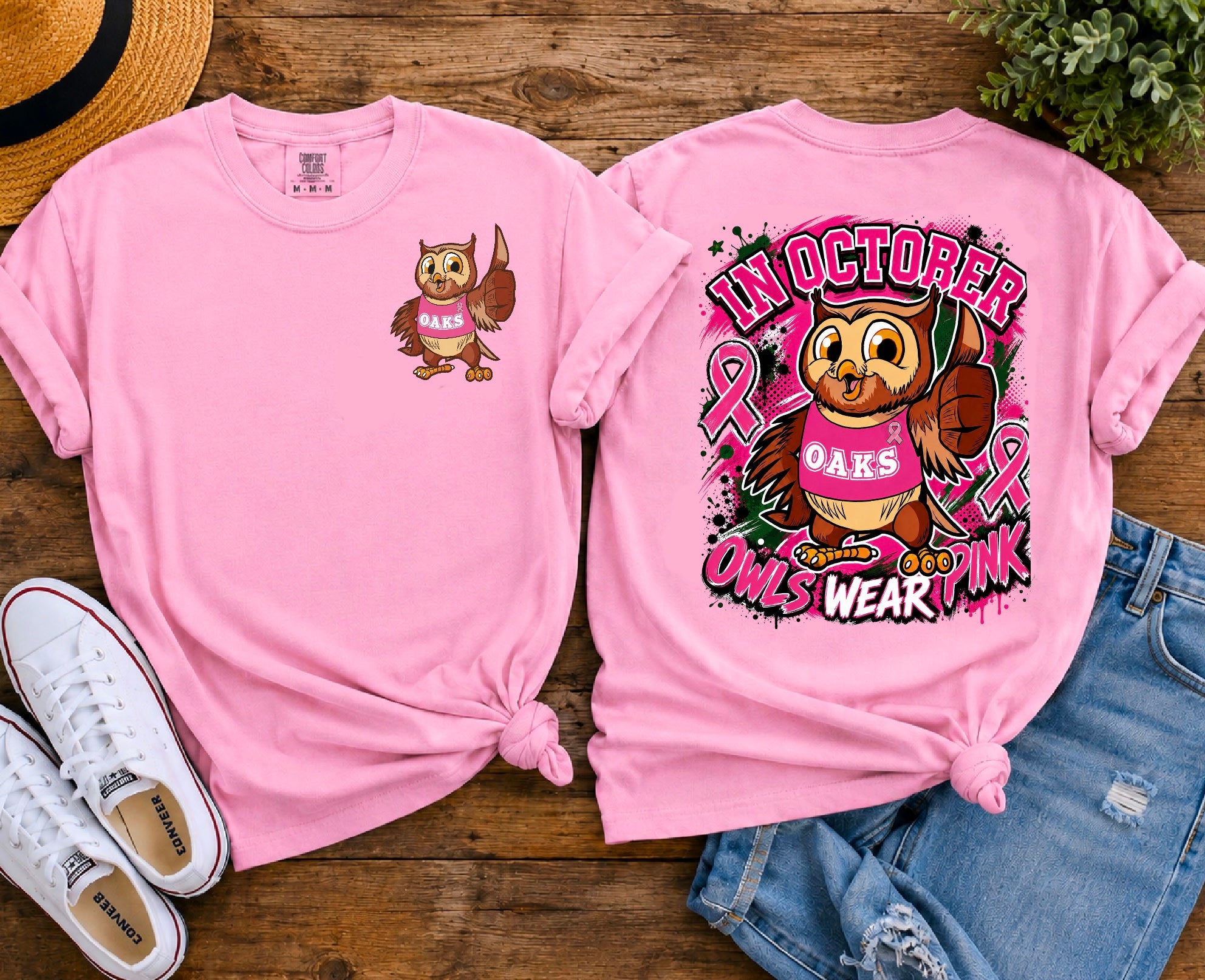 Owls wear pink