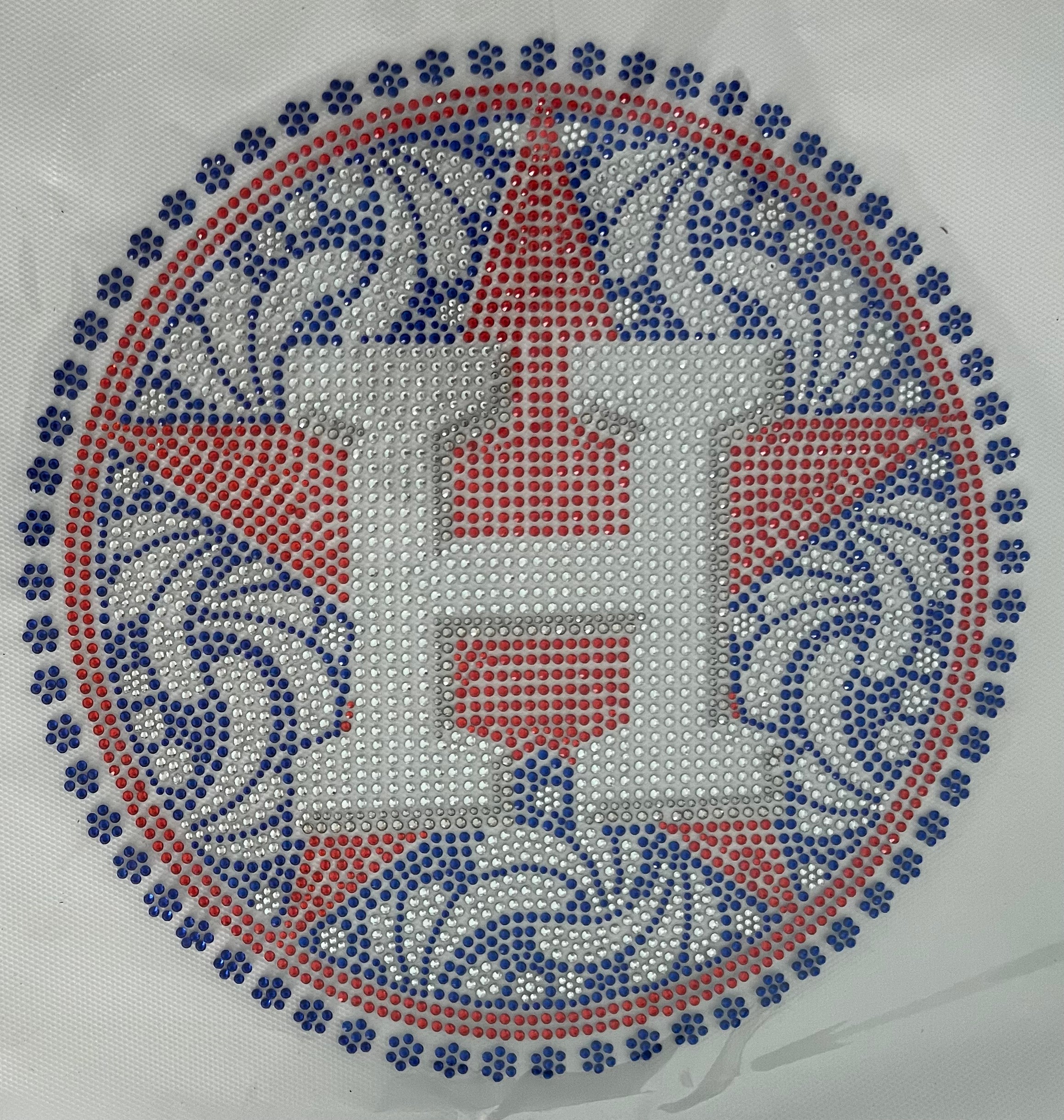 Talavera inspired rhinestone transfer