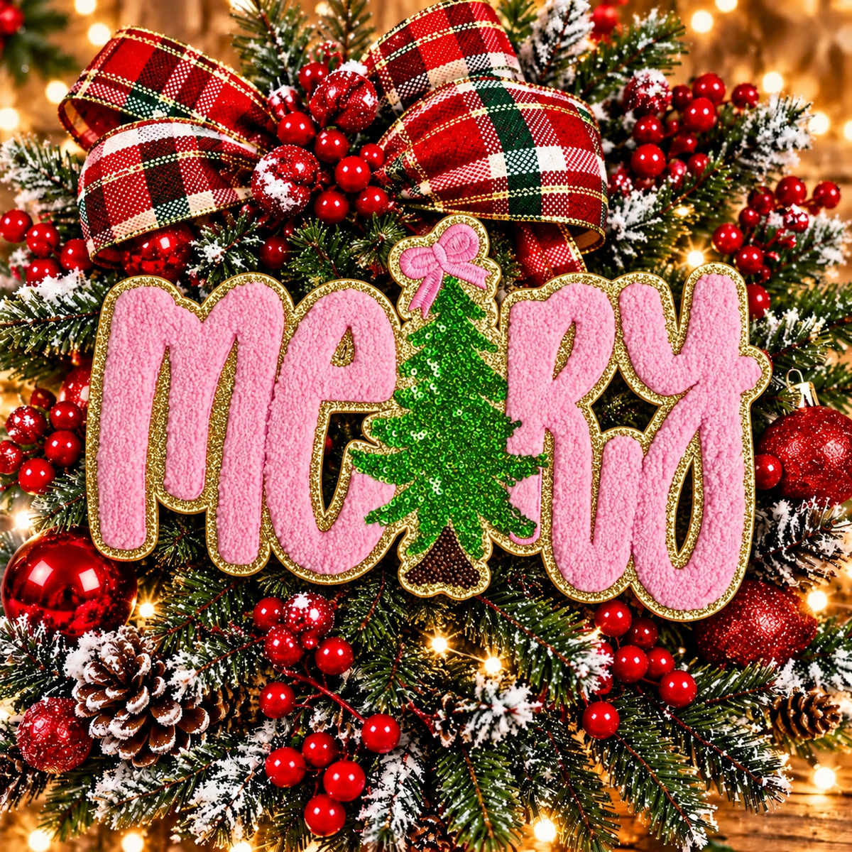 Merry chenille patch