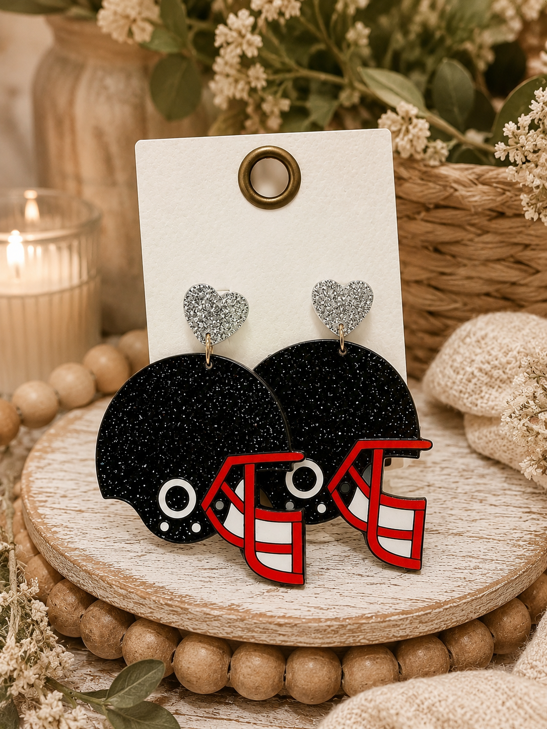 Football inspired earrings