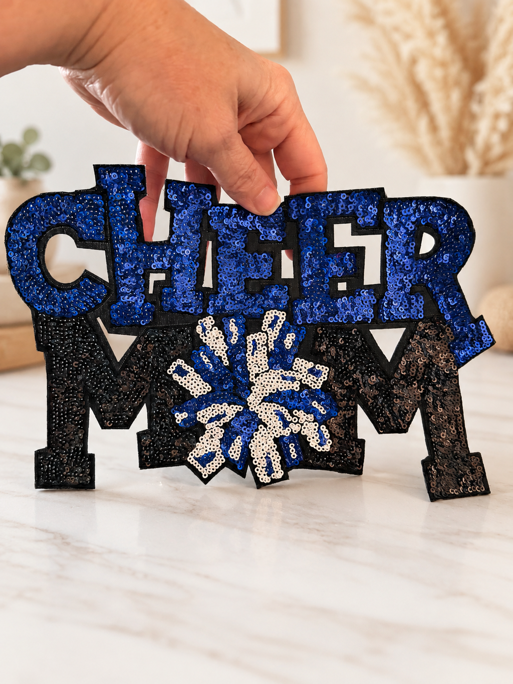 Cheer mom sequin patch