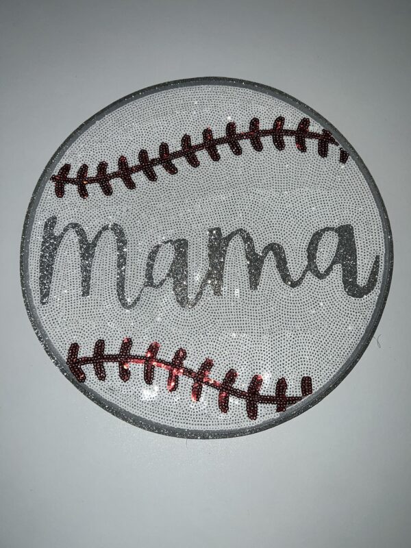 Baseball Mama sequin patch