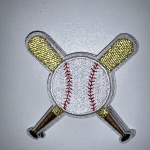 Baseball and bat hat patch