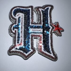 Sequin H football patch  hat