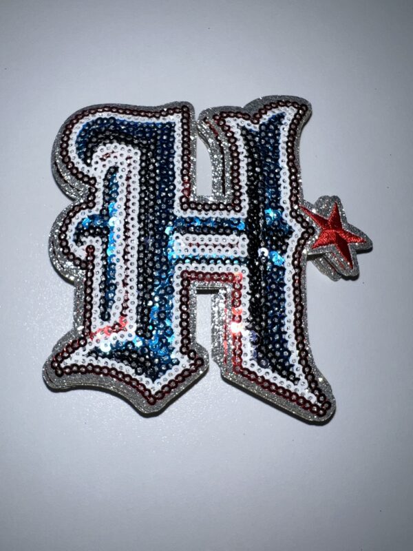 Sequin H football patch  hat