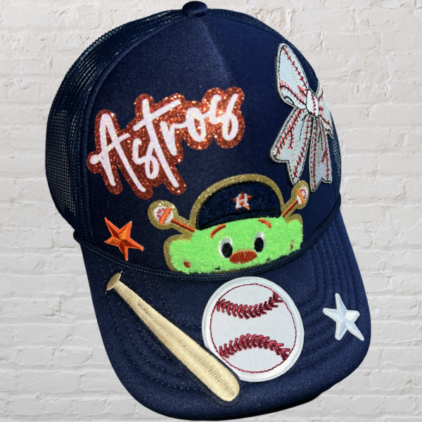 HOU green guy trucker hat - Image 2