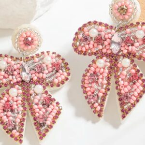 Beaded bow earrings