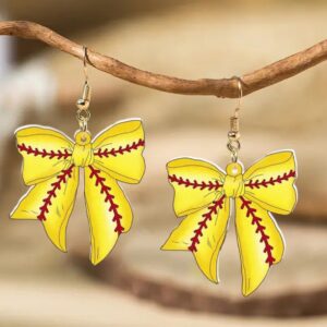 Softball bow earrings