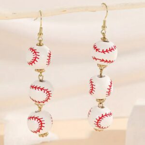 Baseball dangle earrings