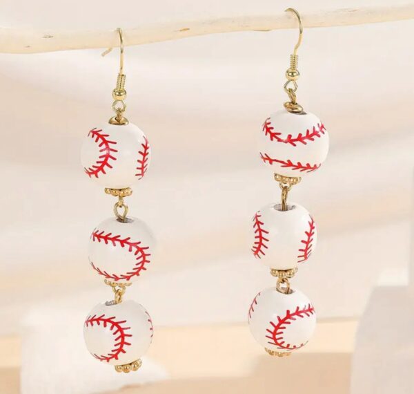 Baseball dangle earrings