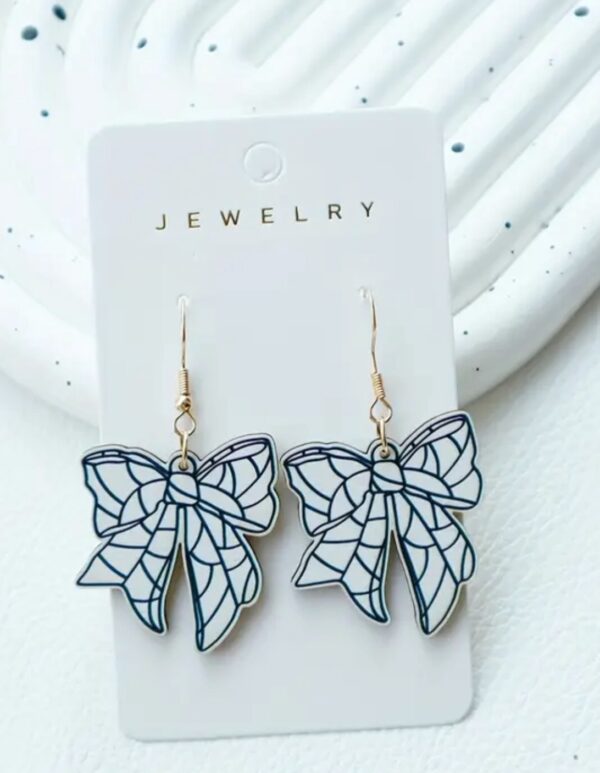 Volleyball bow earrings