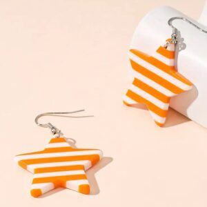 Orange striped earrings