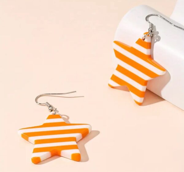 Orange striped earrings