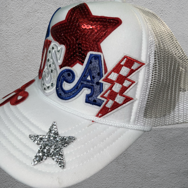 USA white trucker hat - Image 2