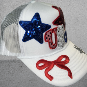 USA white trucker hat